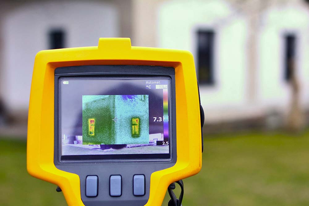 thermal imaging camera being used during a home inspection